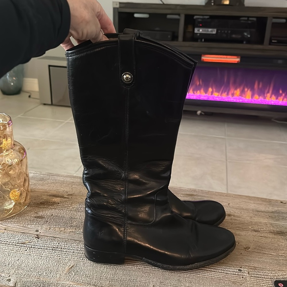 Frye Melissa Button black boots